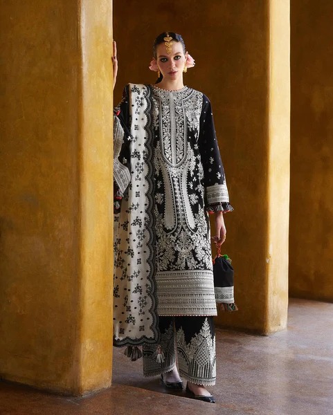 3-Pcs Regal Noir Embroidered Airjet Lawn Suit by Zara