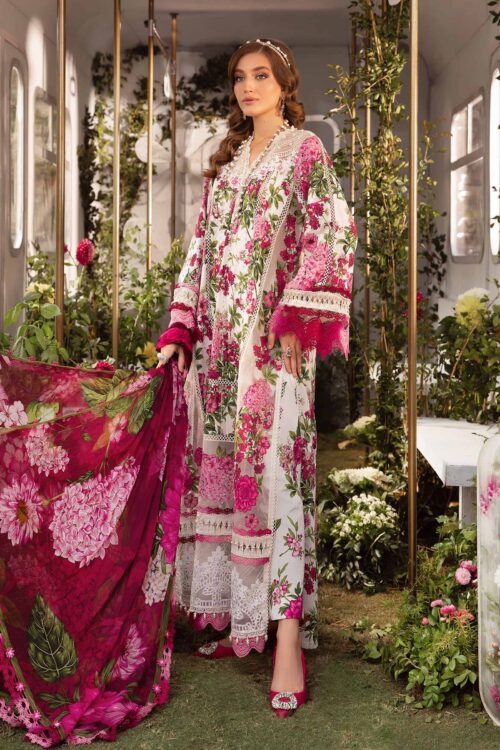 3-Pcs Elegance Floral Bloom Luxury Lawn Suit by Maria B